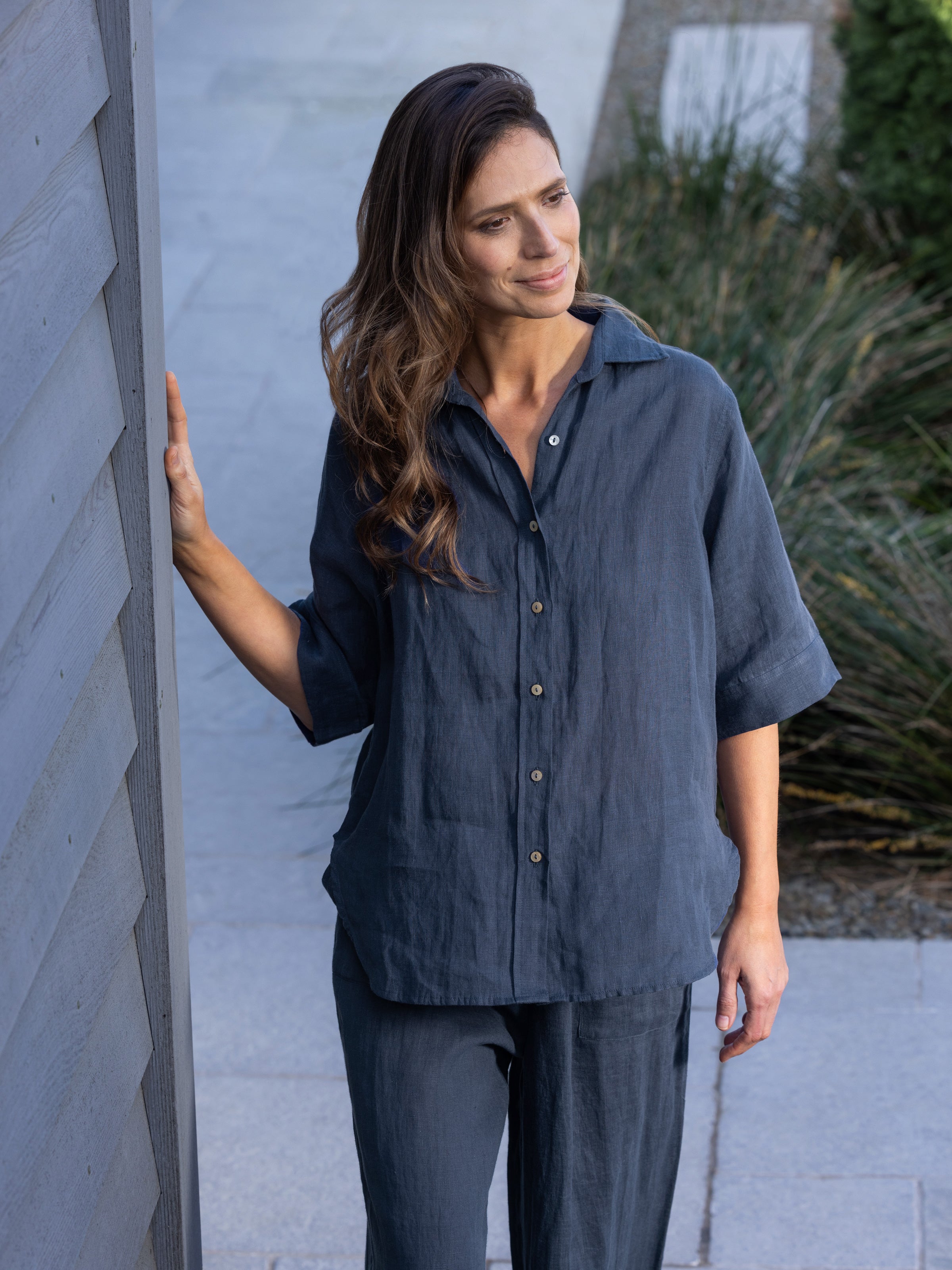 Amalfi Linen Shirt | Ink-5