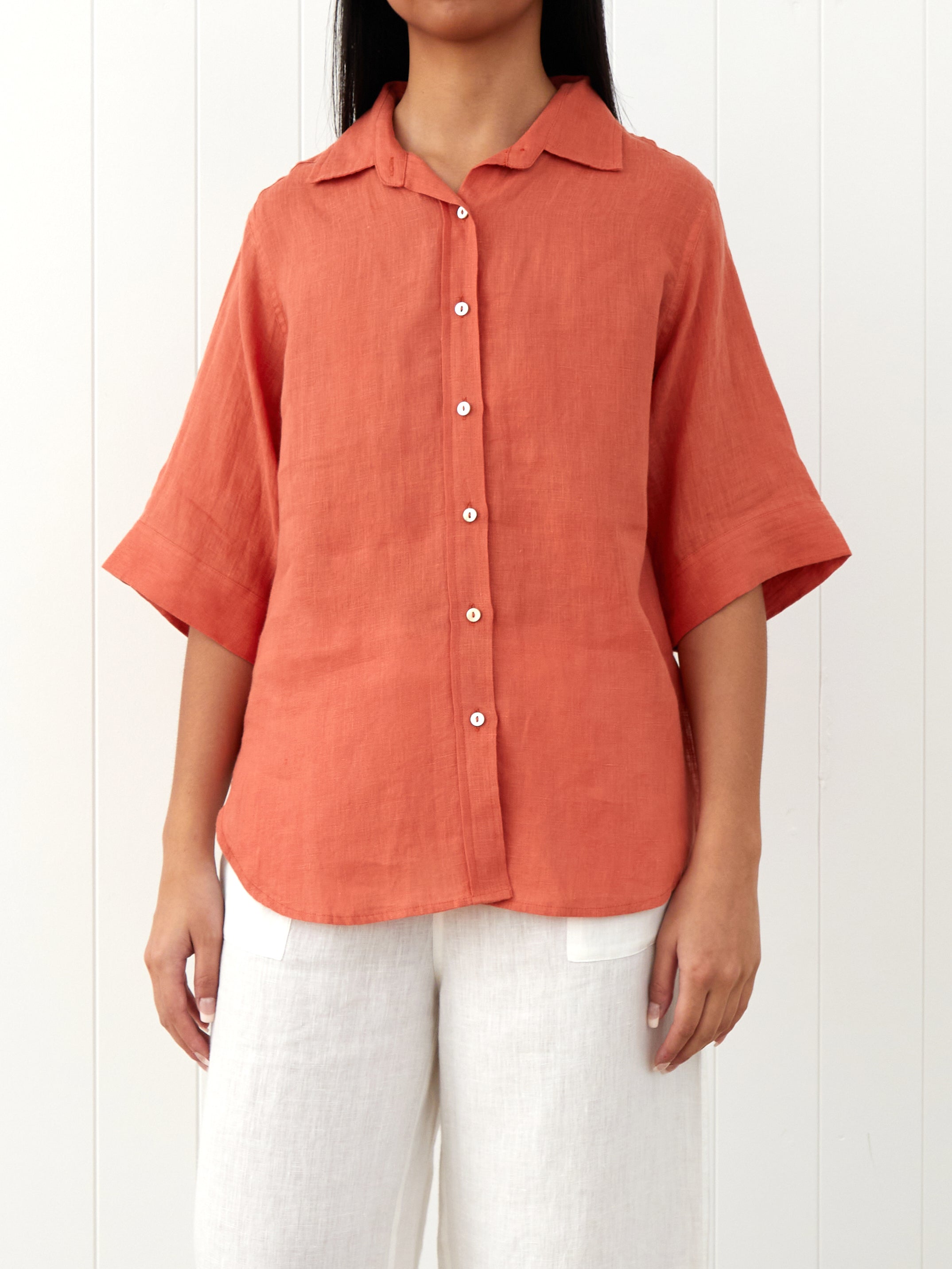 Amalfi Linen Shirt | Sunset-1