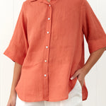 Amalfi Linen Shirt | Sunset-3