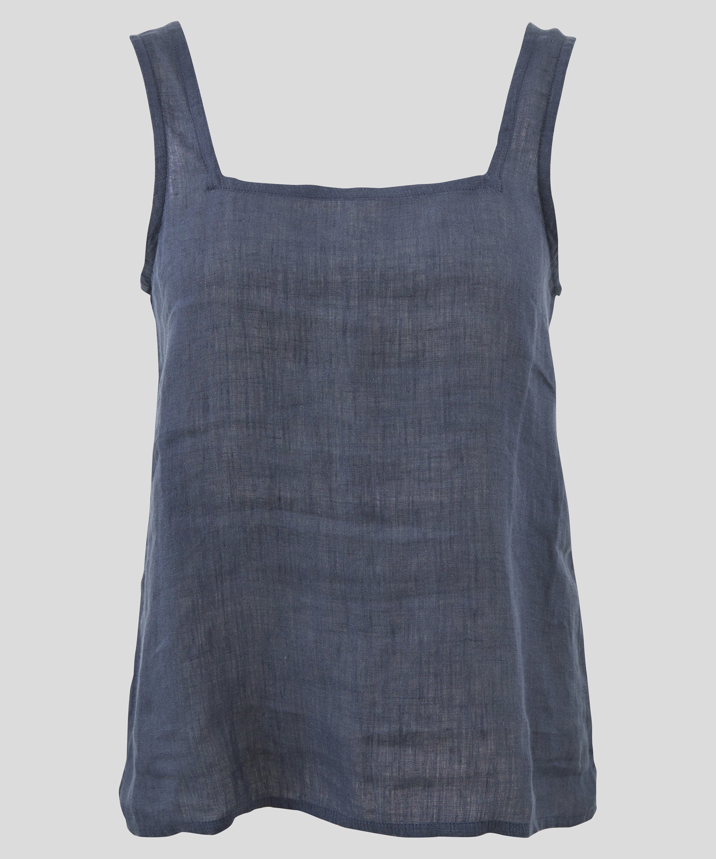 Amalfi Linen Singlet Top | Ink-2