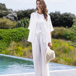 Amalfi Linen Wide Leg Pants | White-5