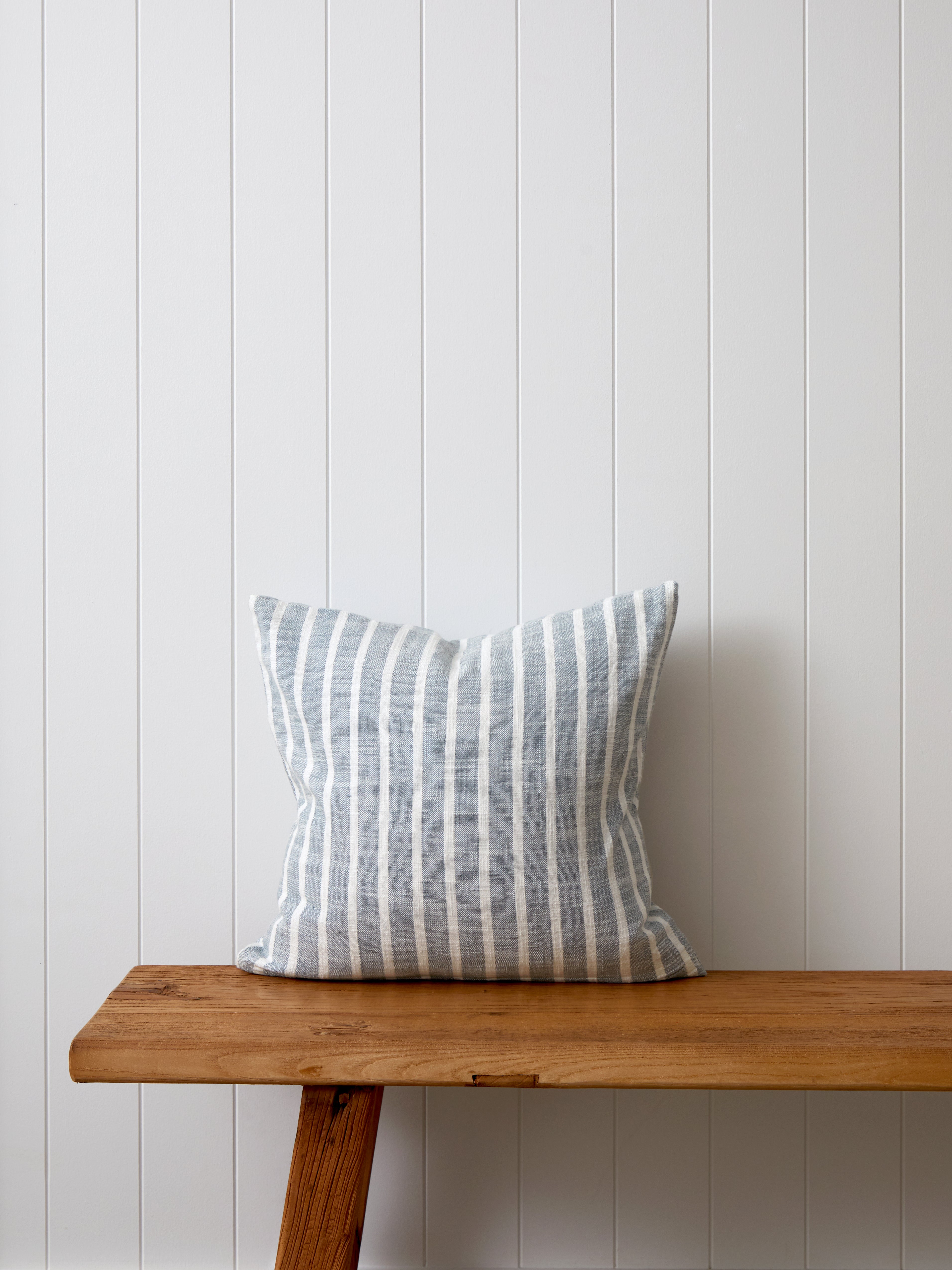 Anderson Square Cushion Cover | Mineral Blue Stripe-1