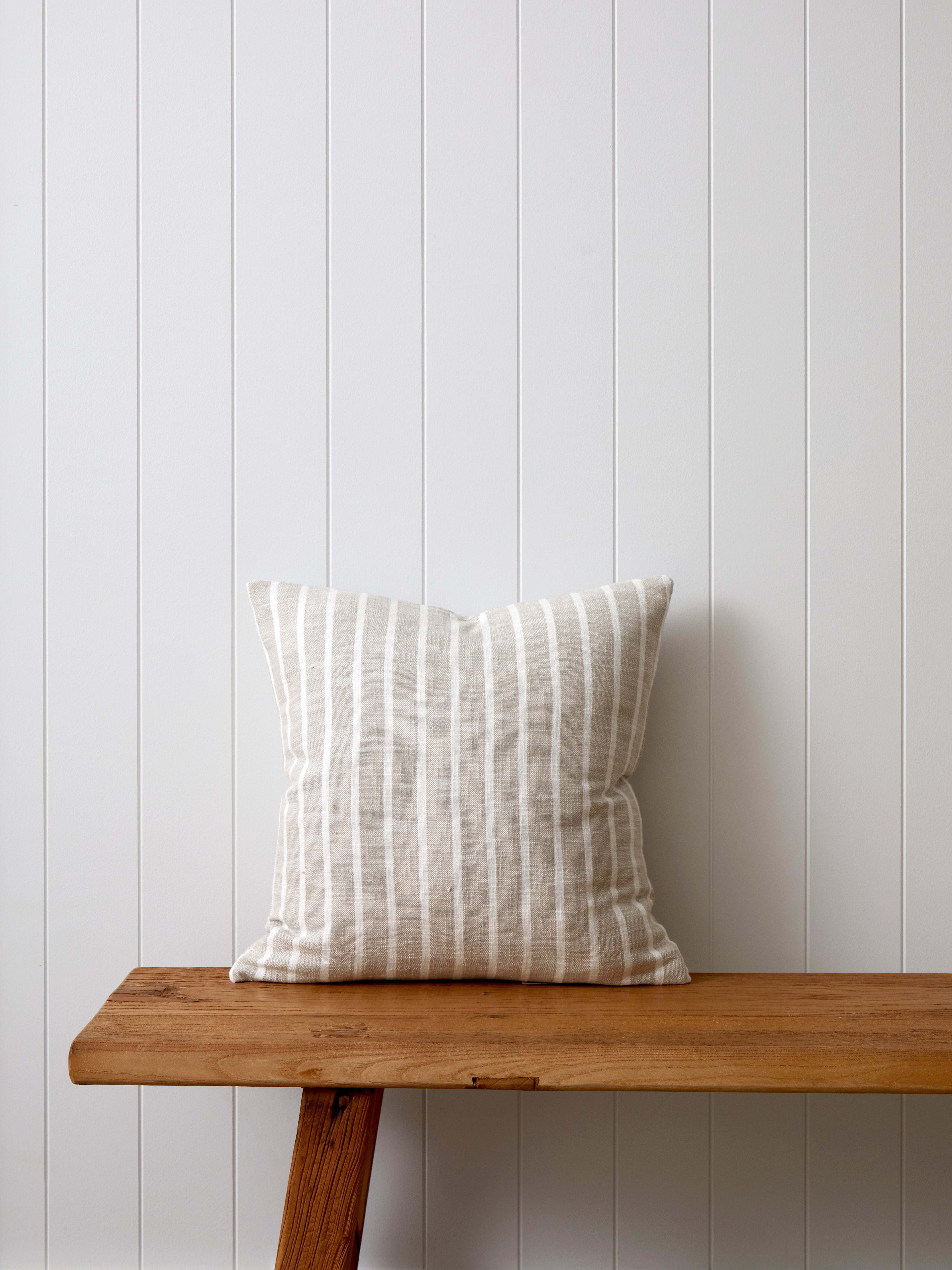 Anderson Square Cushion Cover | Natural Stripe-1