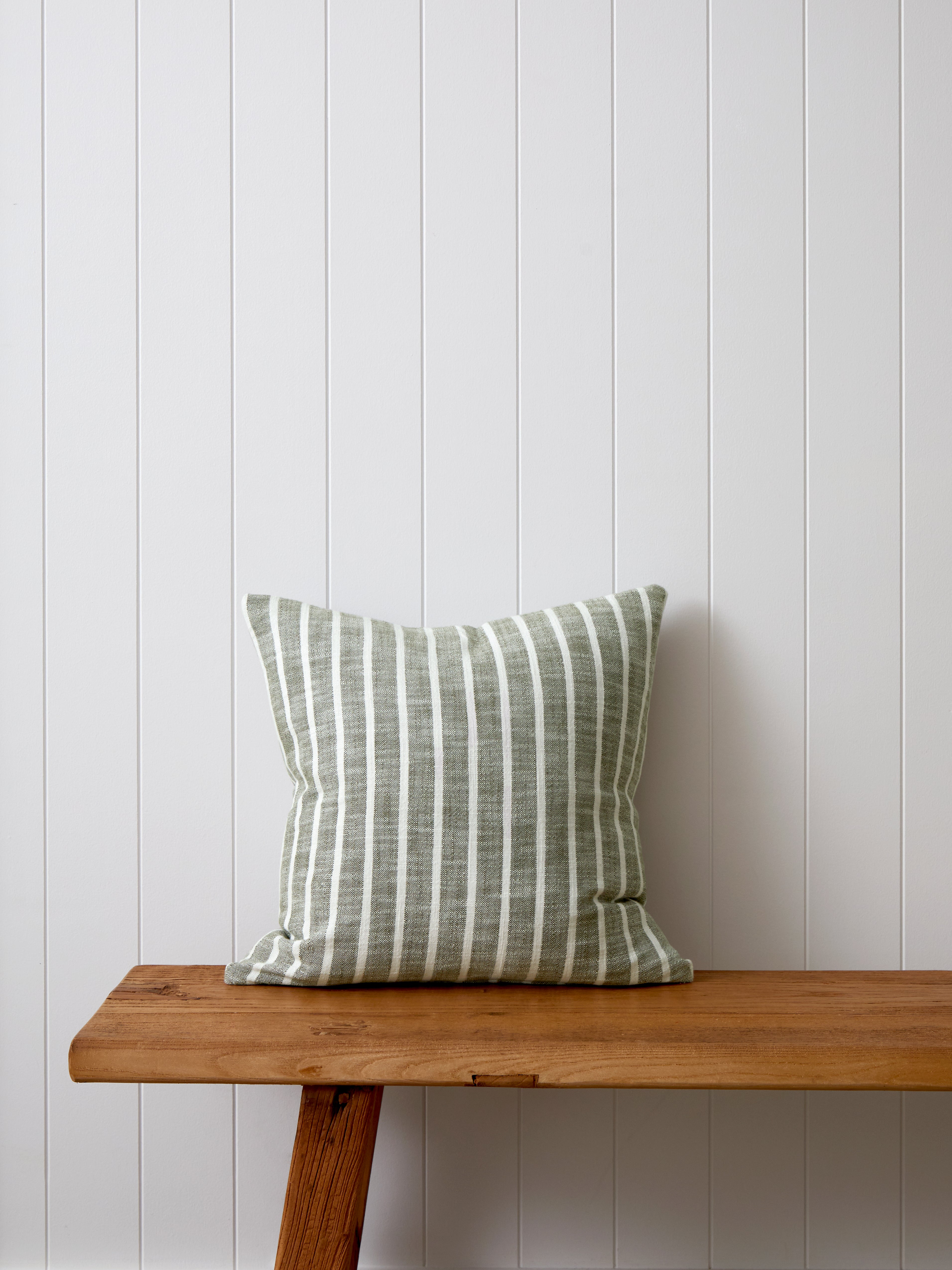 Anderson Square Cushion Cover | Olive Stripe-1