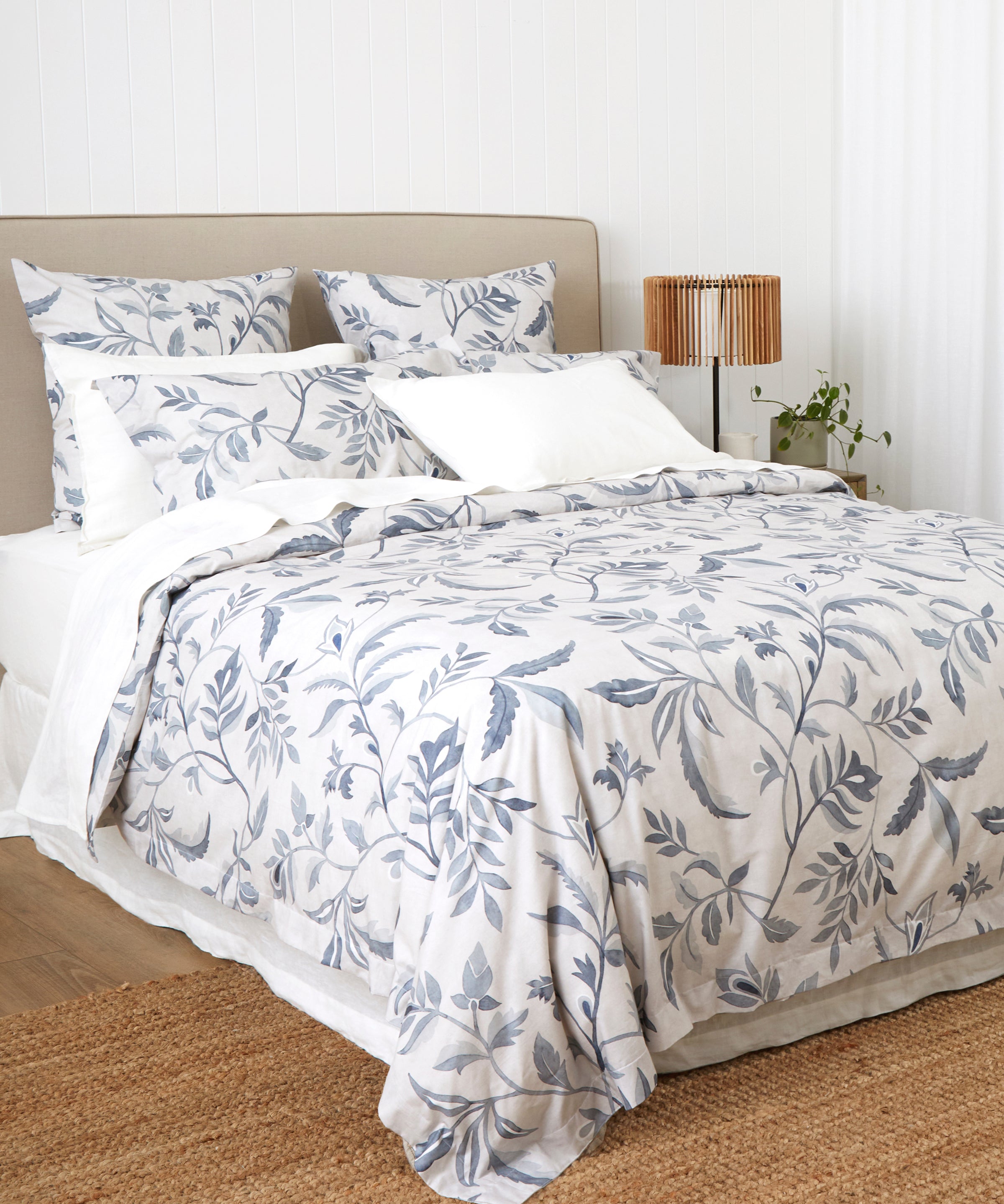 Antoinette Duvet Cover Set | Blue Leaf-3