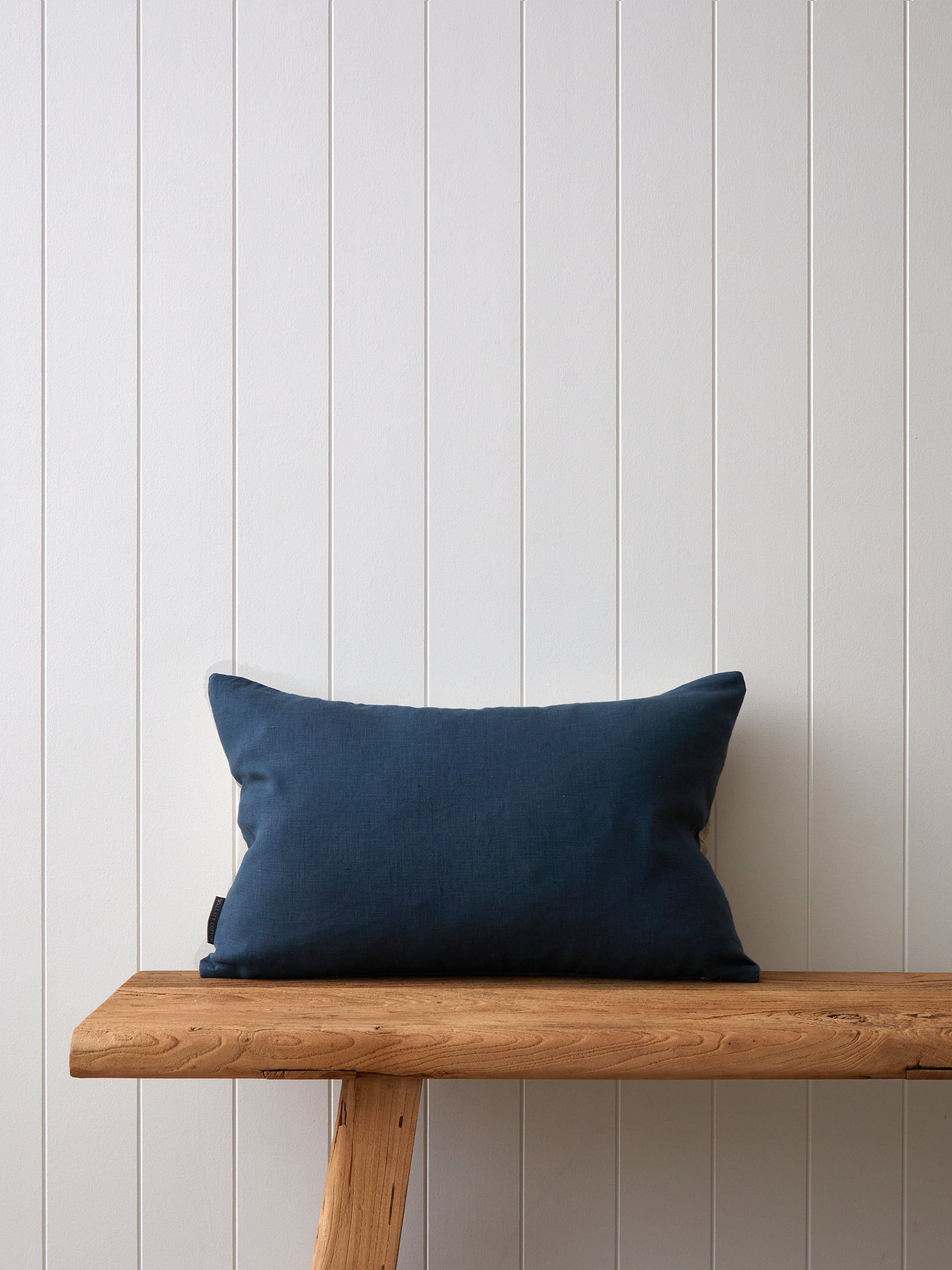 Antoinette Embroidery Rectangle Cushion Cover | Blue Leaf-3