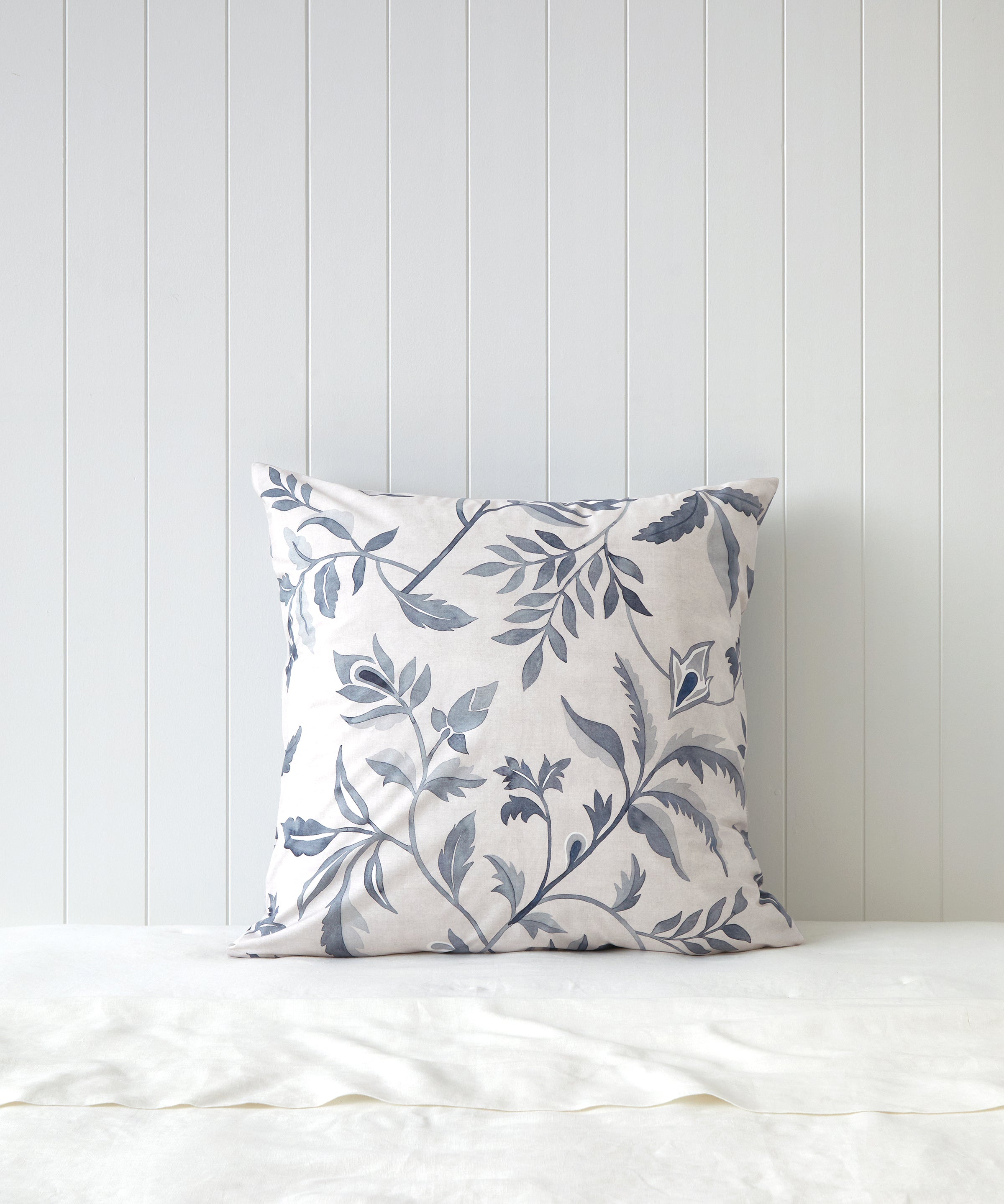 Antoinette European Pillowcase | Blue Leaf-1