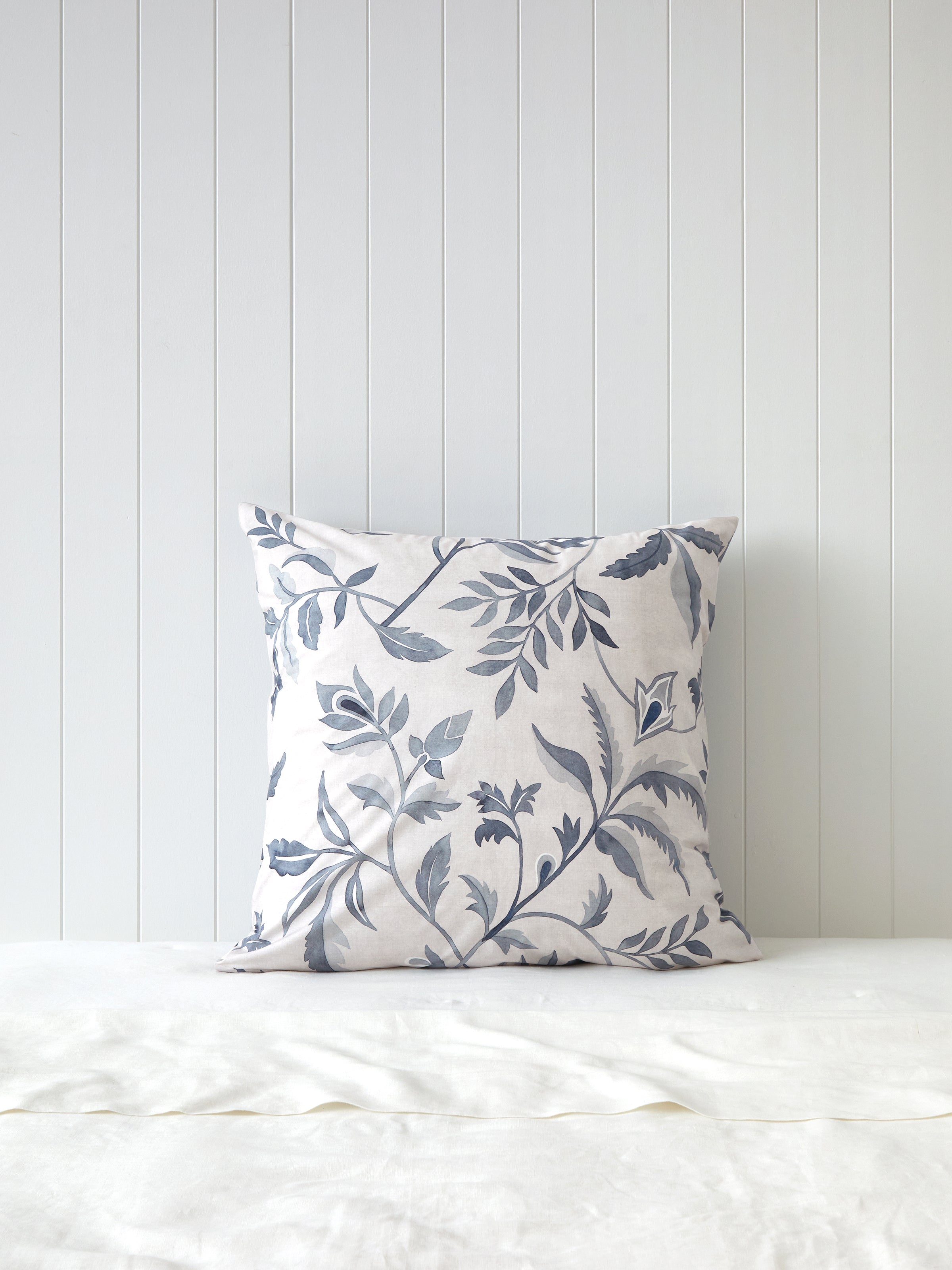 Antoinette European Pillowcase | Blue Leaf-1