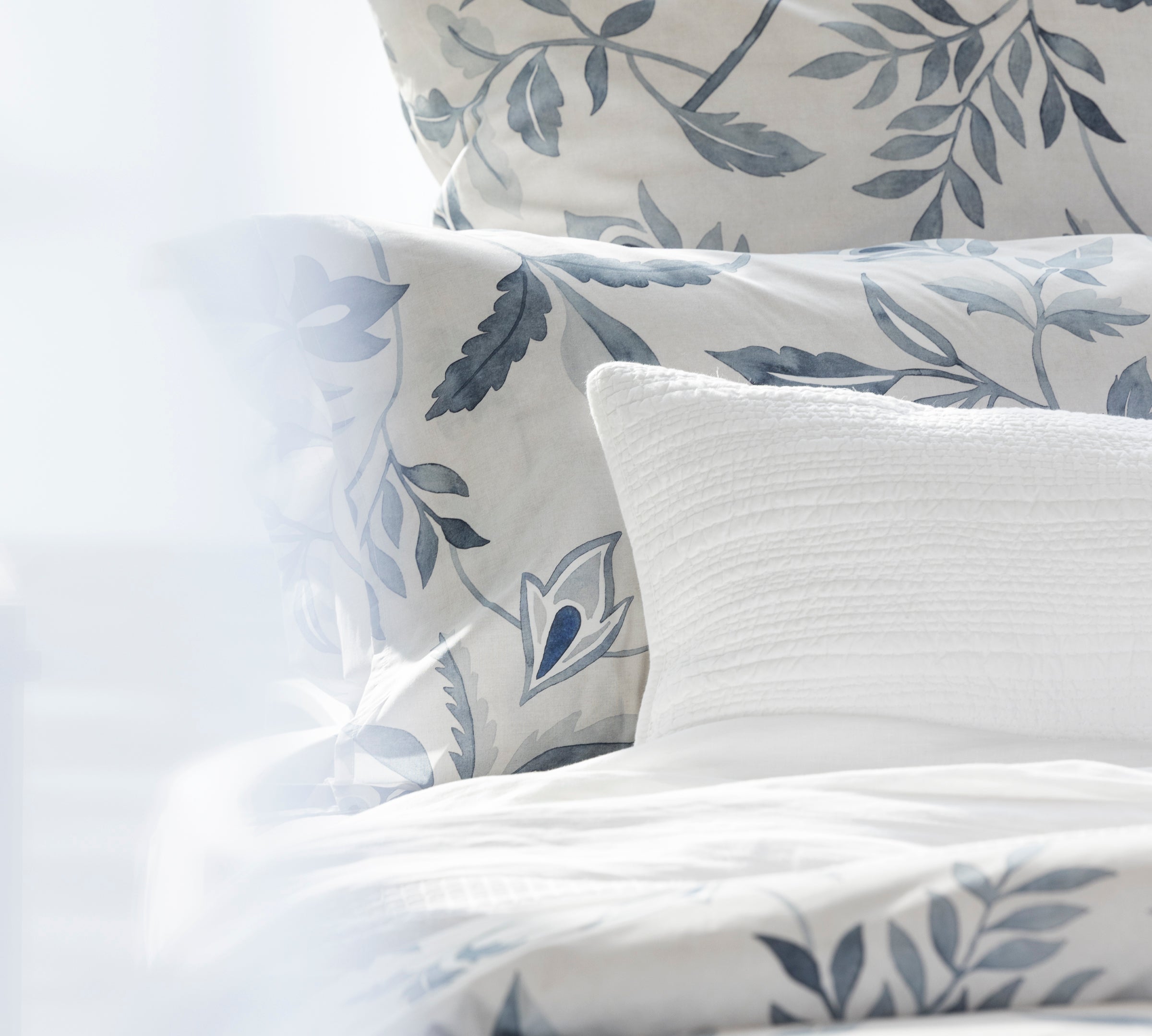 Antoinette Lodge Pillowcase Set | Blue Leaf-2
