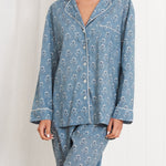 Aria Long Sleeve PJ Shirt | Blue-1