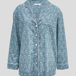 Aria Long Sleeve PJ Shirt | Blue-2