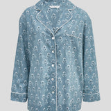 Aria Long Sleeve PJ Shirt | Blue-2