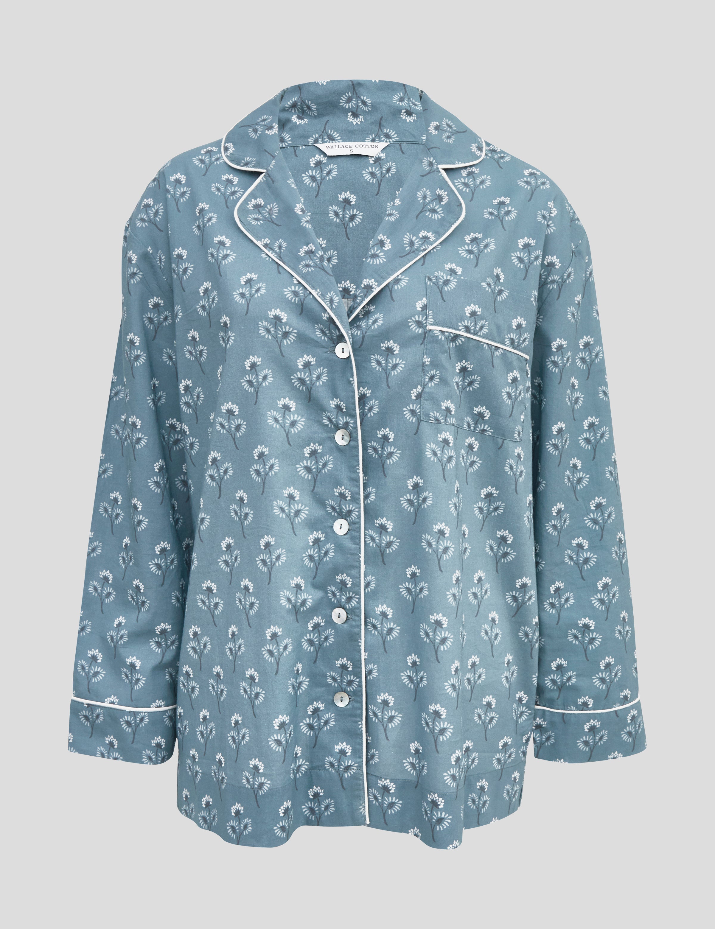 Aria Long Sleeve PJ Shirt | Blue-2