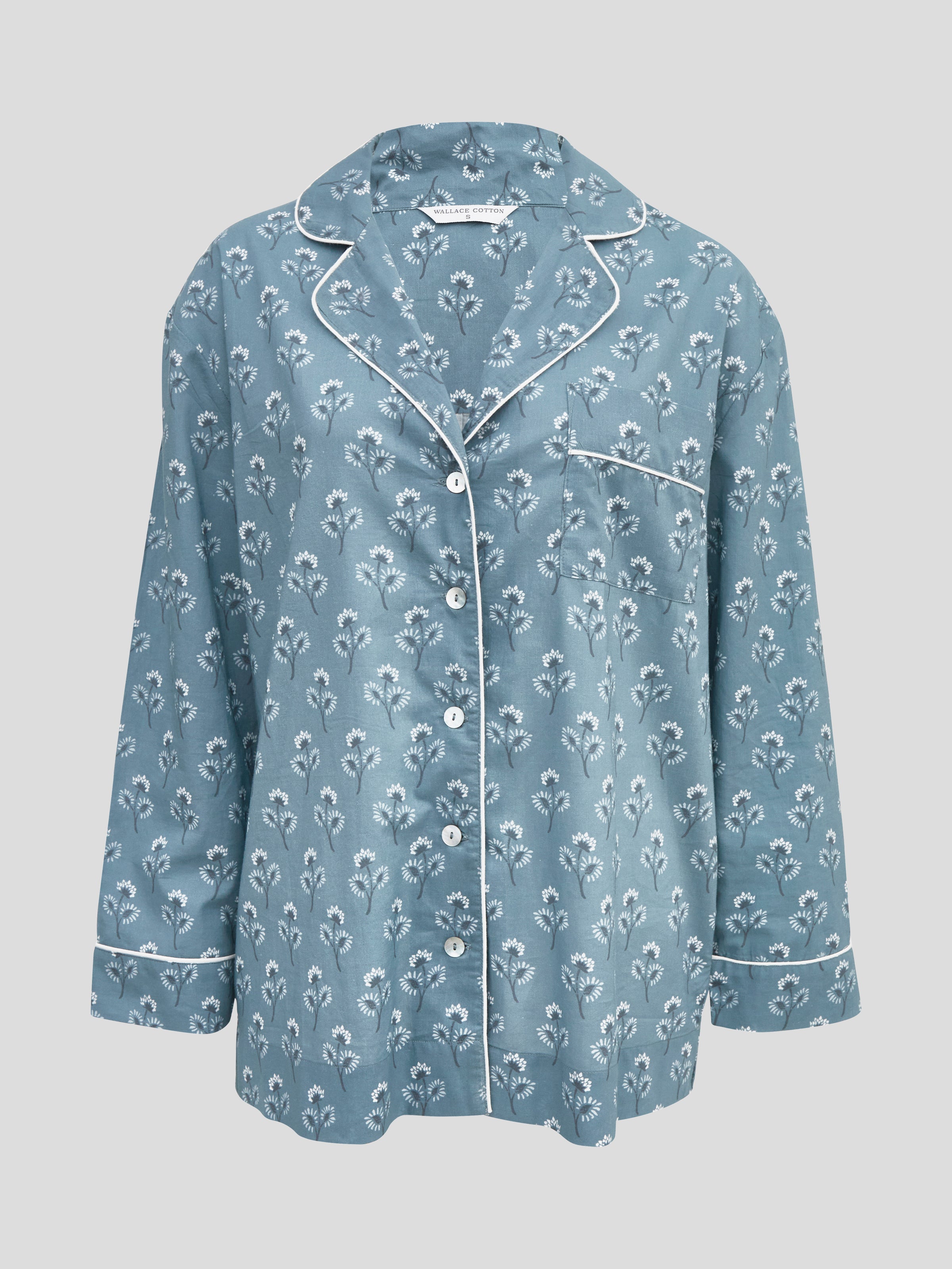 Aria Long Sleeve PJ Shirt | Blue-2