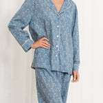 Aria Long Sleeve PJ Shirt | Blue-3