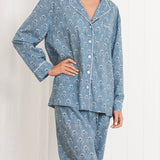 Aria Long Sleeve PJ Shirt | Blue-3