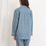 Aria Long Sleeve PJ Shirt | Blue-4