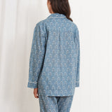 Aria Long Sleeve PJ Shirt | Blue-4