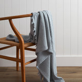 Athens Waffle Throw | Blue White-1