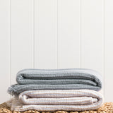 Athens Waffle Throw | Blue White-2