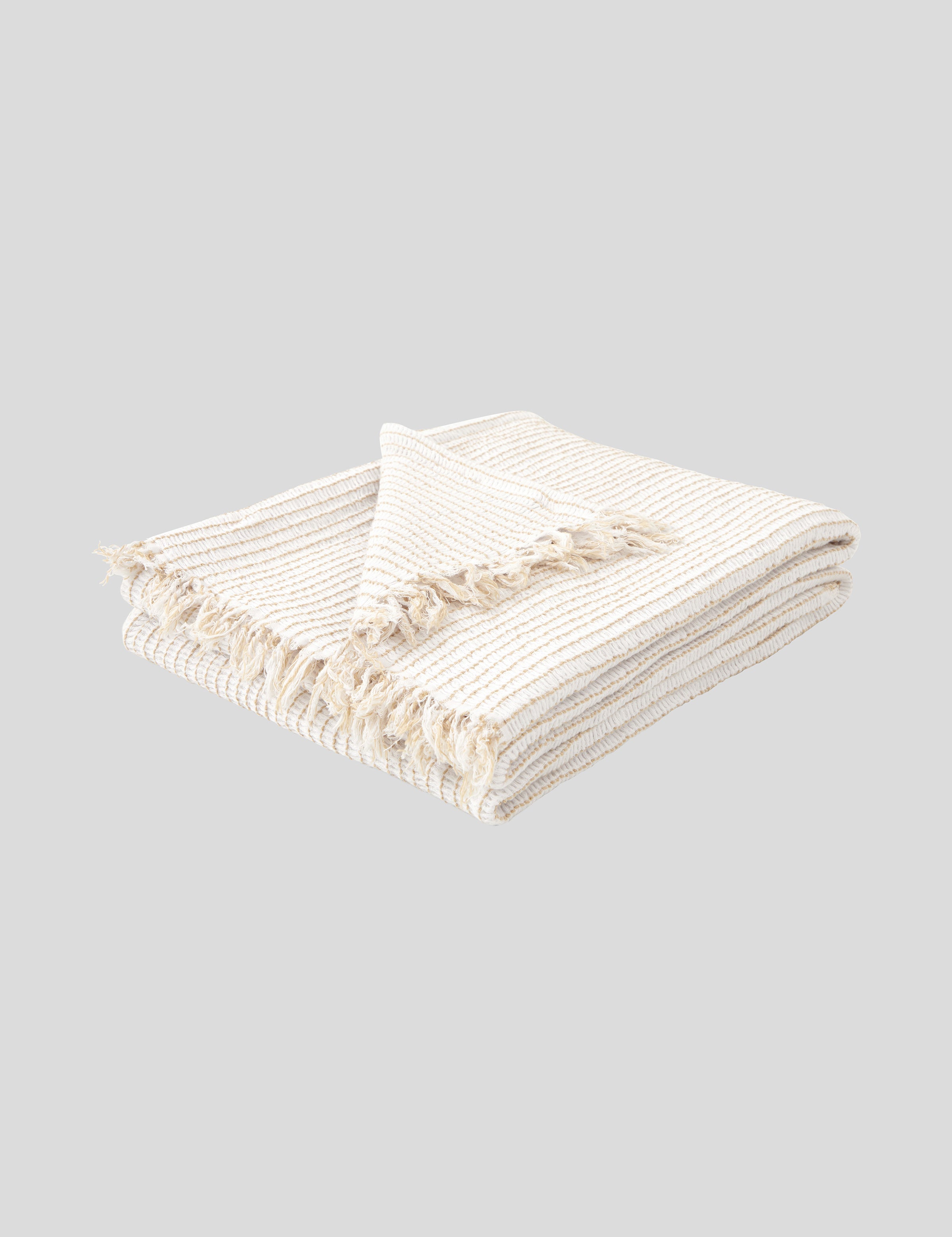 Athens Waffle Throw | White Natural-1