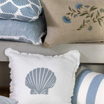 Atlantis Embroidered Square Cushion Cover | Blue White-2