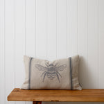 Attenborough Embroidered Rectangle Cushion Cover | Charcoal-1