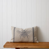 Attenborough Embroidered Rectangle Cushion Cover | Charcoal-1