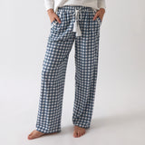 August Organic Cotton Knit PJ Pants | Blue Gingham-1