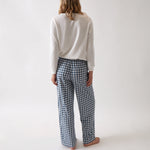 August Organic Cotton Knit PJ Pants | Blue Gingham-4