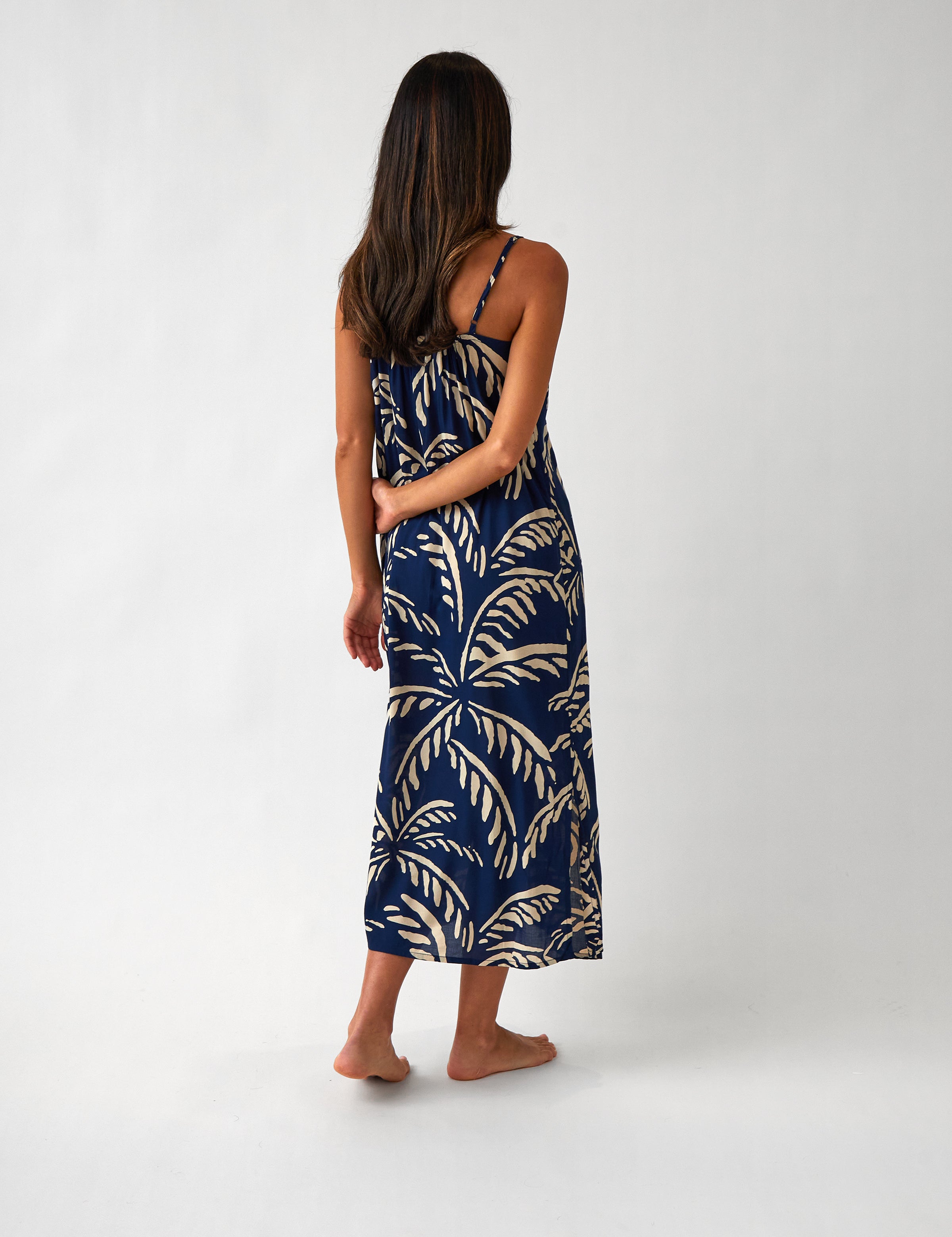 Bahama Modal Slip Dress | Navy Blue-4