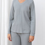 Balance Waffle Knit Long Sleeve Tee | Mist-1