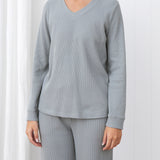 Balance Waffle Knit Long Sleeve Tee | Mist-1