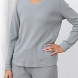 Balance Waffle Knit Long Sleeve Tee | Mist-3