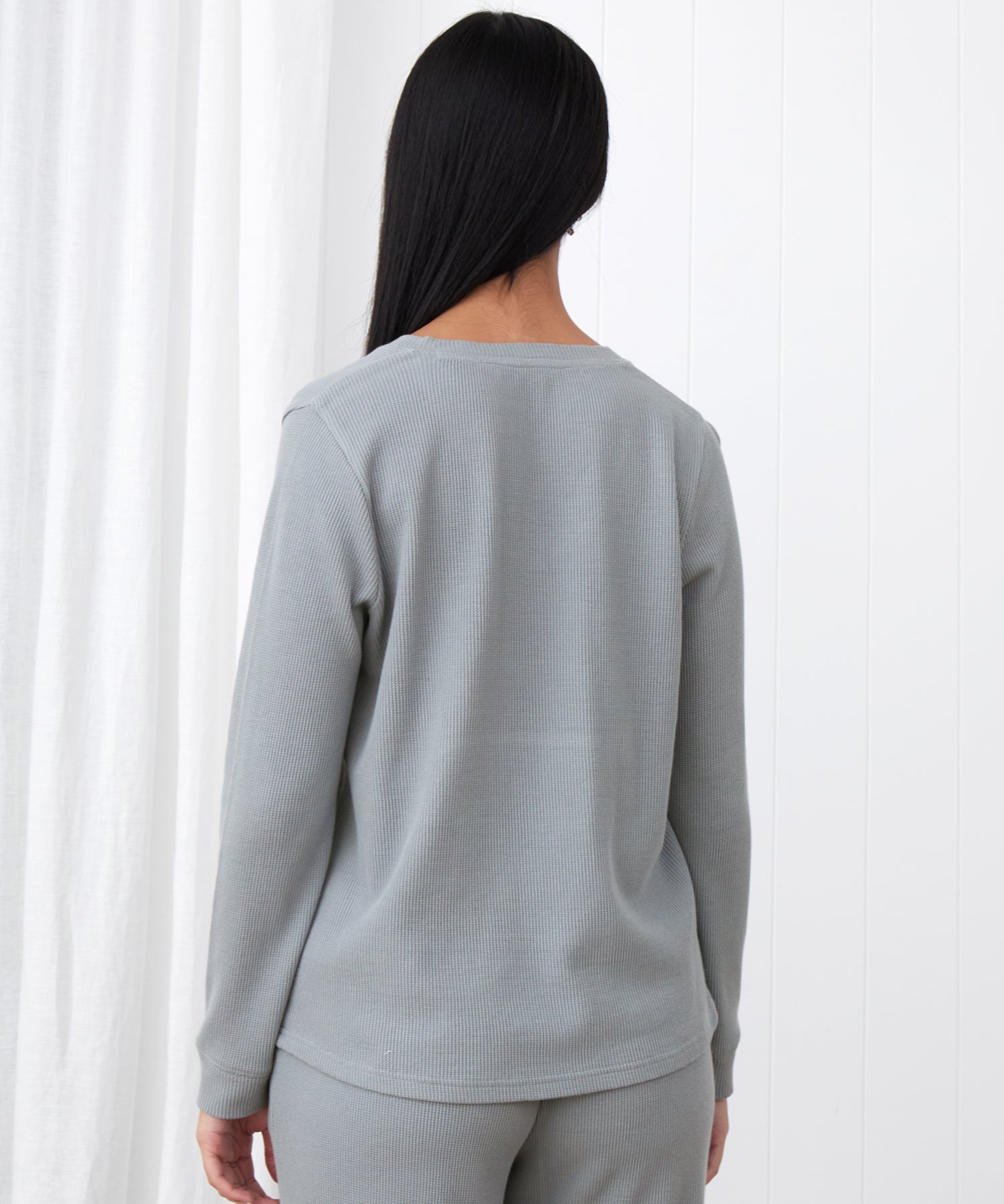 Balance Waffle Knit Long Sleeve Tee | Mist-4