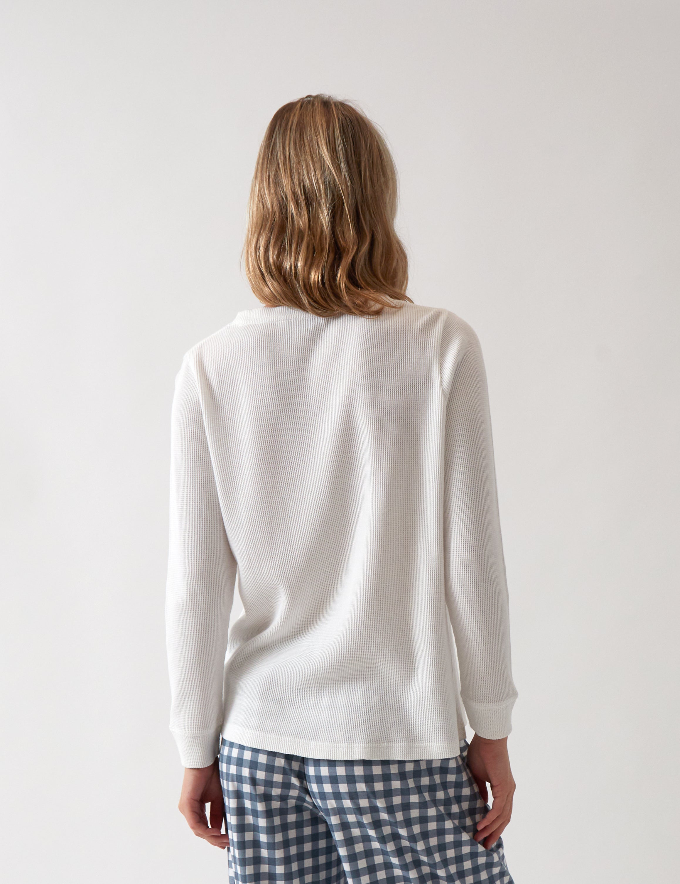 Balance Waffle Knit Long Sleeve Tee | White-4