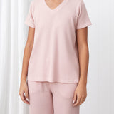 Balance Waffle Knit Tee Shirt | Blush-1
