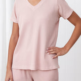 Balance Waffle Knit Tee Shirt | Blush-3