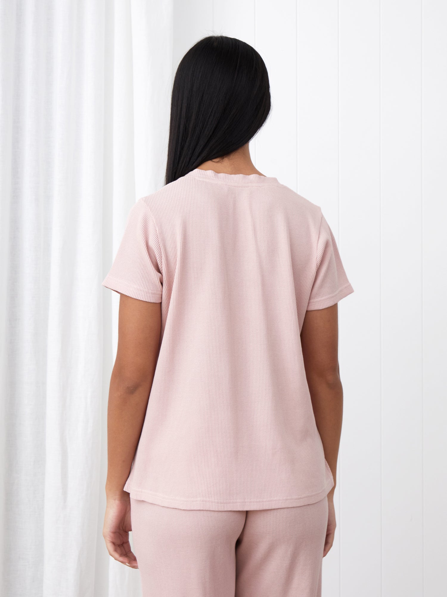 Balance Waffle Knit Tee Shirt | Blush-4