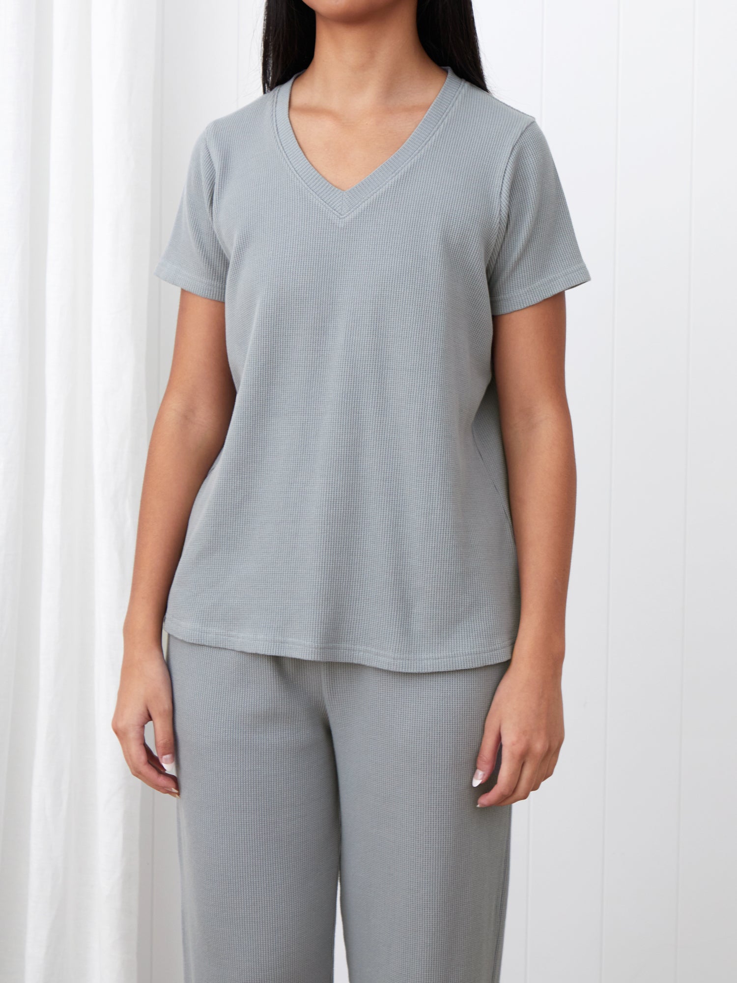 Balance Waffle Knit Tee Shirt | Mist-1