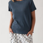 Balance Waffle Knit Tee Shirt | Navy-1