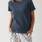 Balance Waffle Knit Tee Shirt | Navy-1
