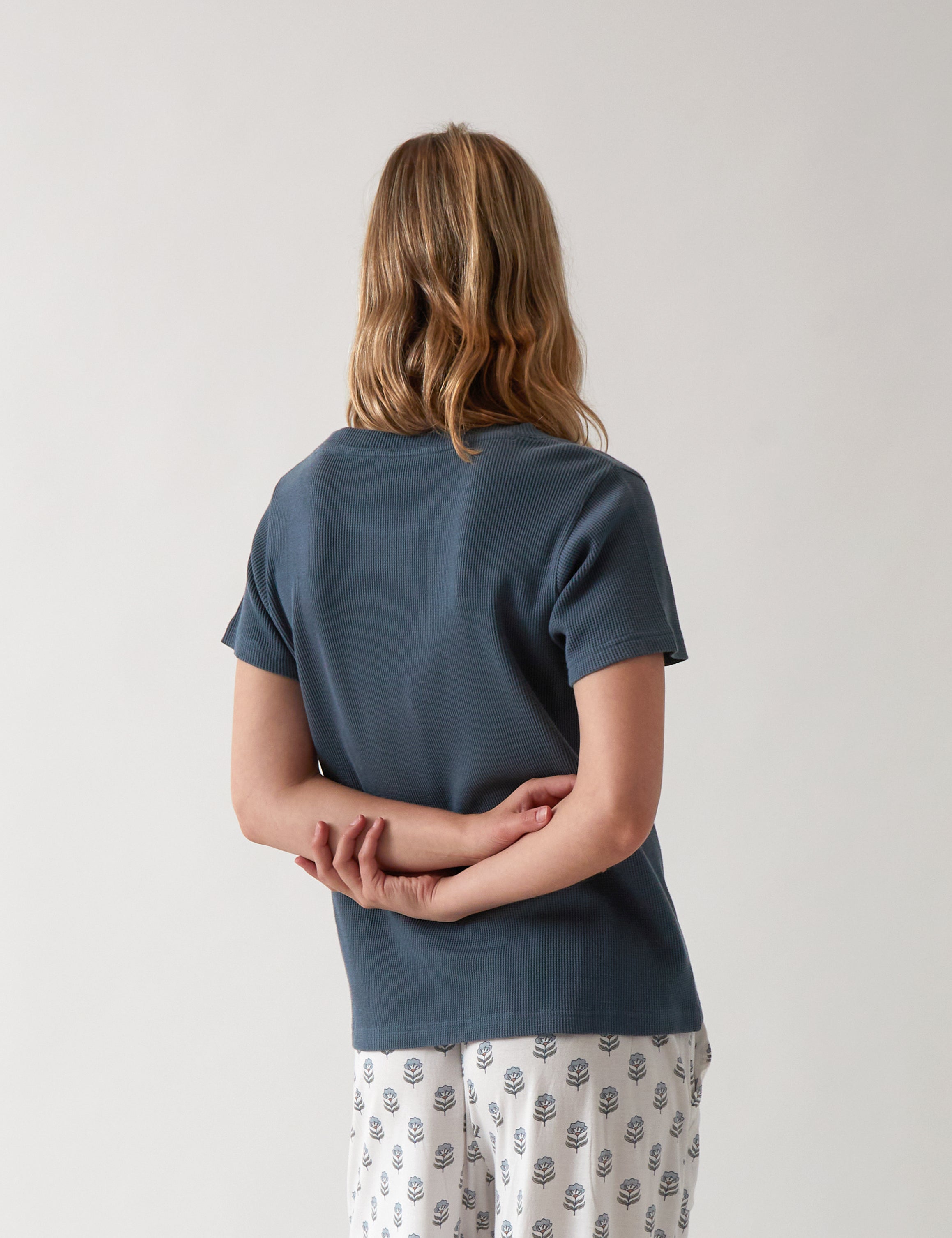 Balance Waffle Knit Tee Shirt | Navy-4