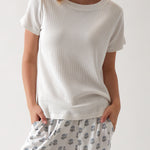 Balance Waffle Knit Tee Shirt | White-1