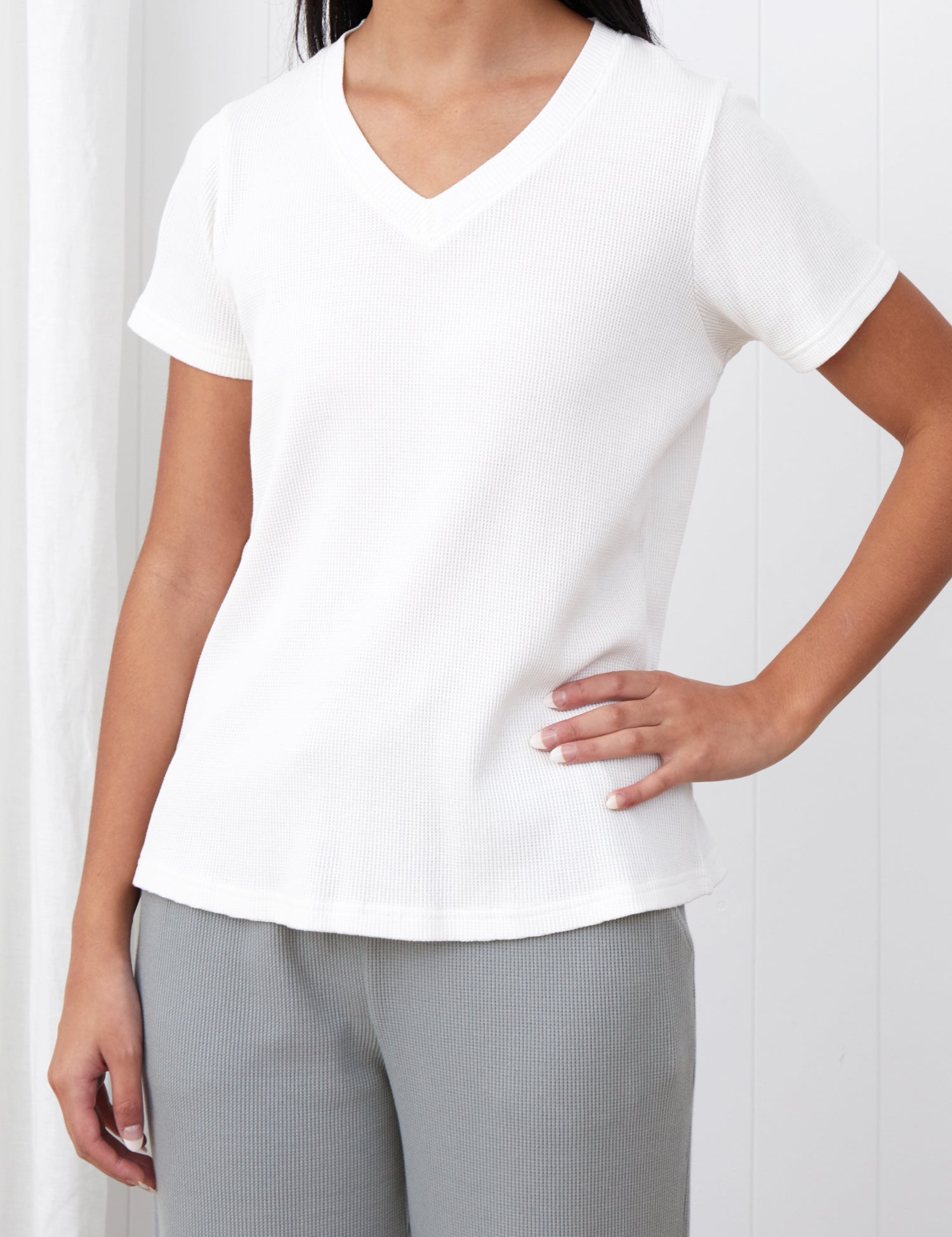 Balance Waffle Knit Tee Shirt | White-3
