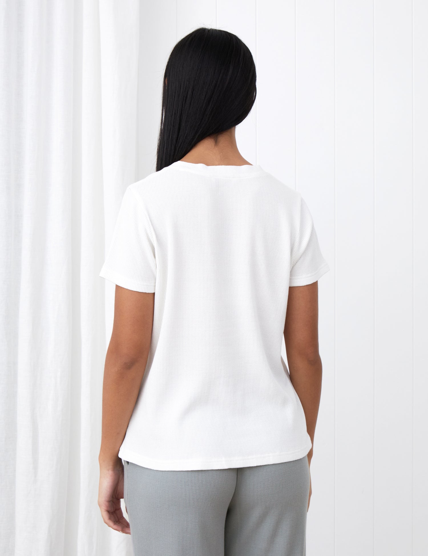 Balance Waffle Knit Tee Shirt | White-4