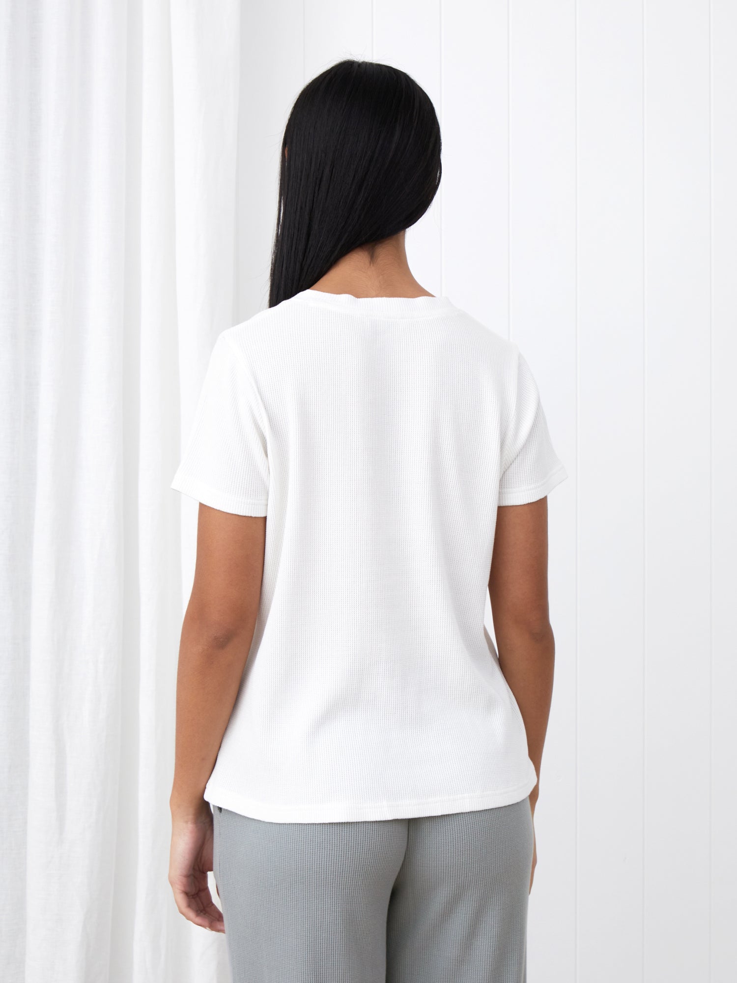 Balance Waffle Knit Tee Shirt | White-4