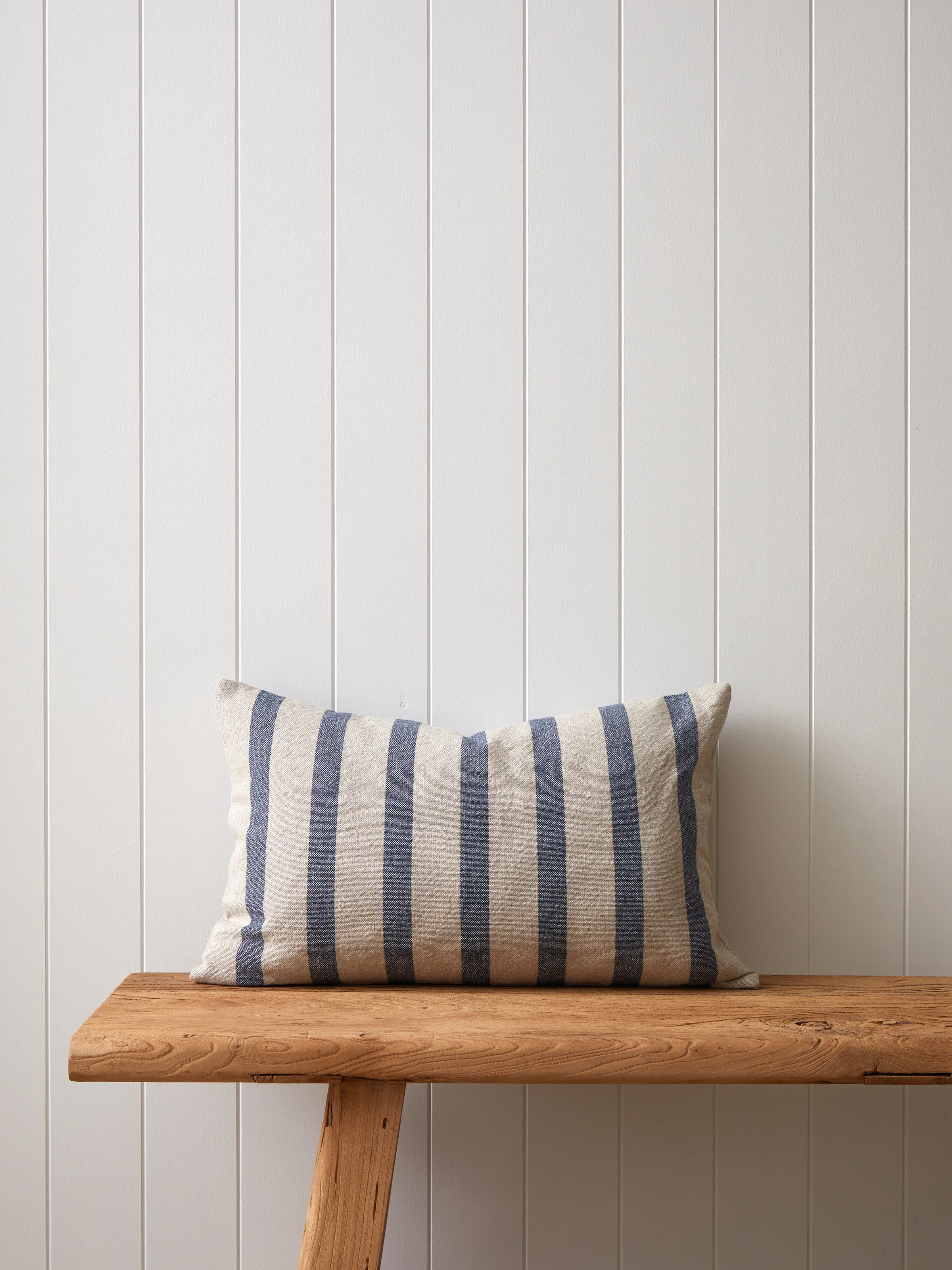 Barcelona Rectangle Cushion Cover | Blue Stripe-1
