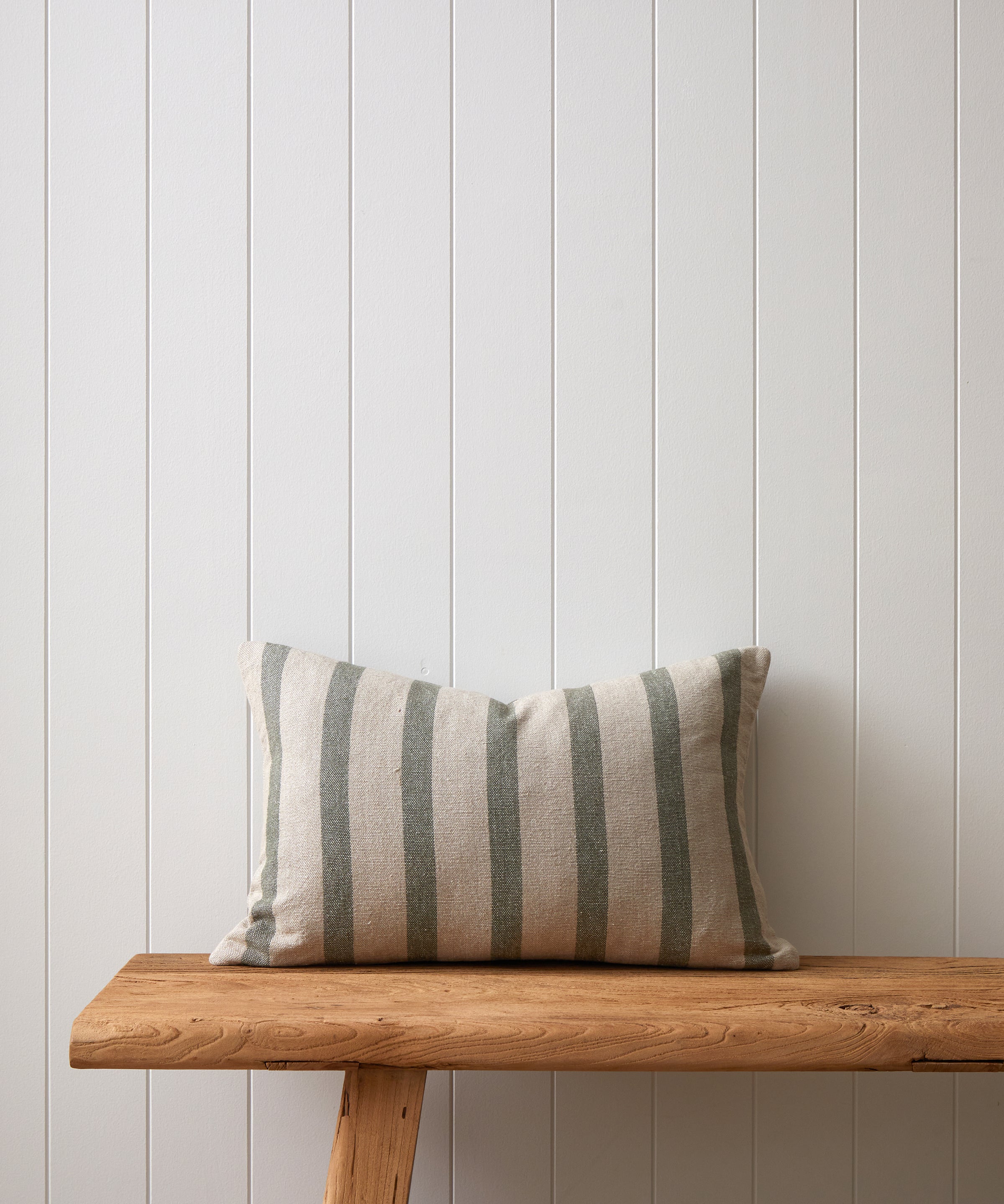 Barcelona Rectangle Cushion Cover | Olive Stripe-1