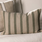 Barcelona Rectangle Cushion Cover | Olive Stripe-2